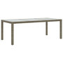 Voir la diapositive 2 : VIDAXL Table de jardin Gris 190x90x75 cm Verre trempe/resine tressee