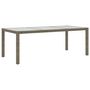 Voir la diapositive 2 : VIDAXL Table de jardin Gris 190x90x75 cm Verre trempe/resine tressee