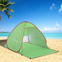Voir la diapositive 2 : OUTSUNNY Abri de plage tente de plage pliable Pop-up automatique instantané protection UV fenêtre arrière grand tapis de sol vert rouge