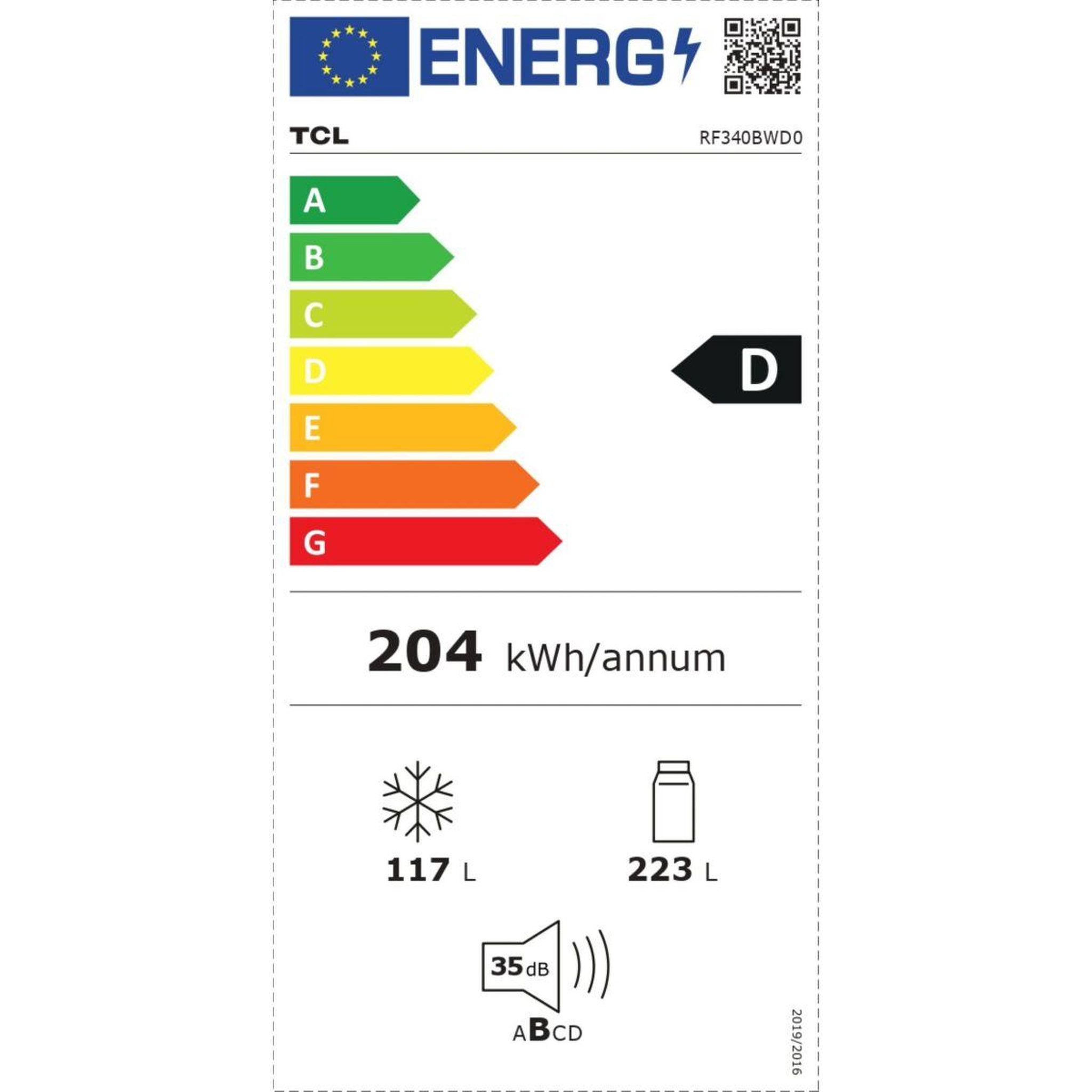 Voir la diapositive 6 : TCL Réfrigérateur combiné rf340bwd0