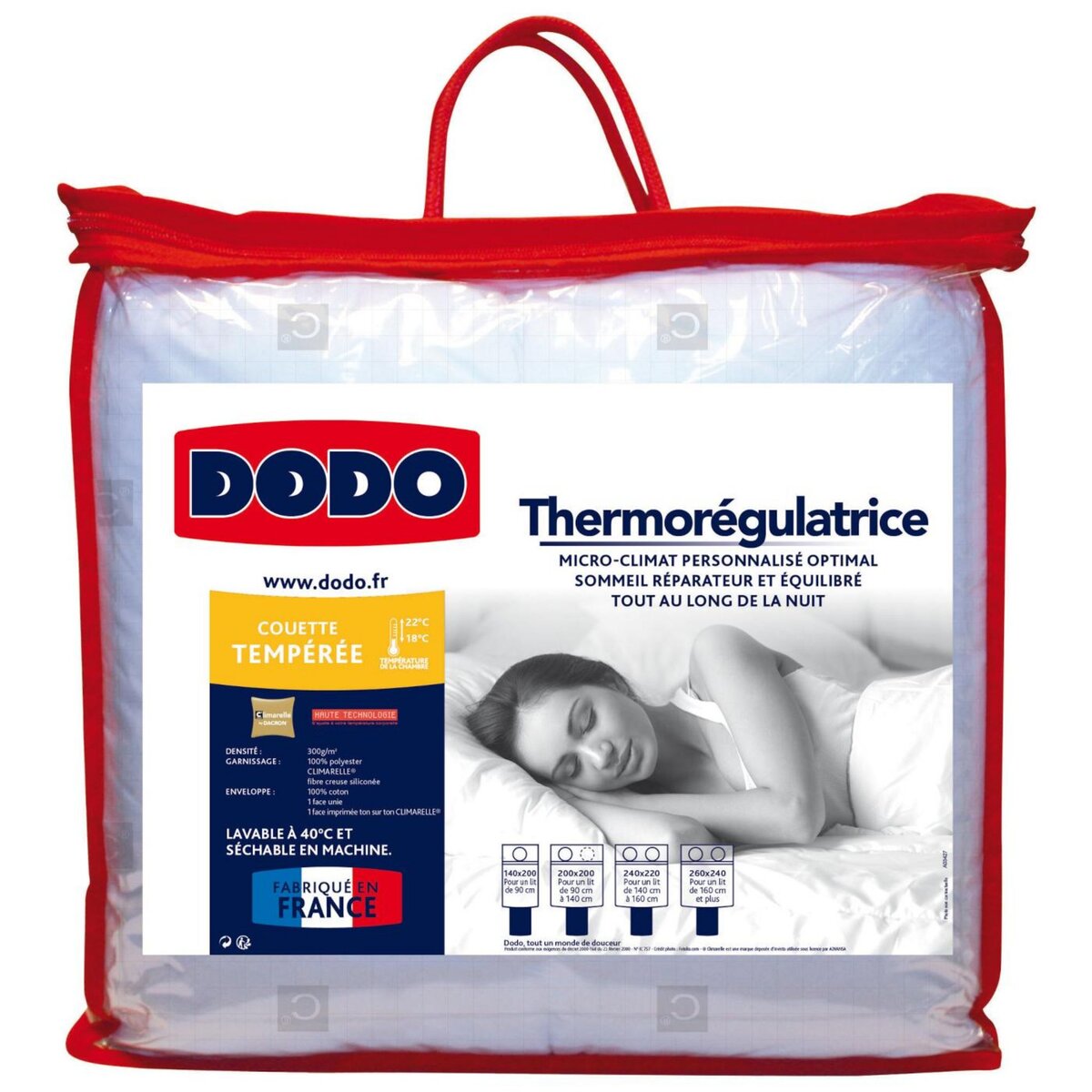 DODO Couette tempérée THERMOREGULATRICE 300g/m²