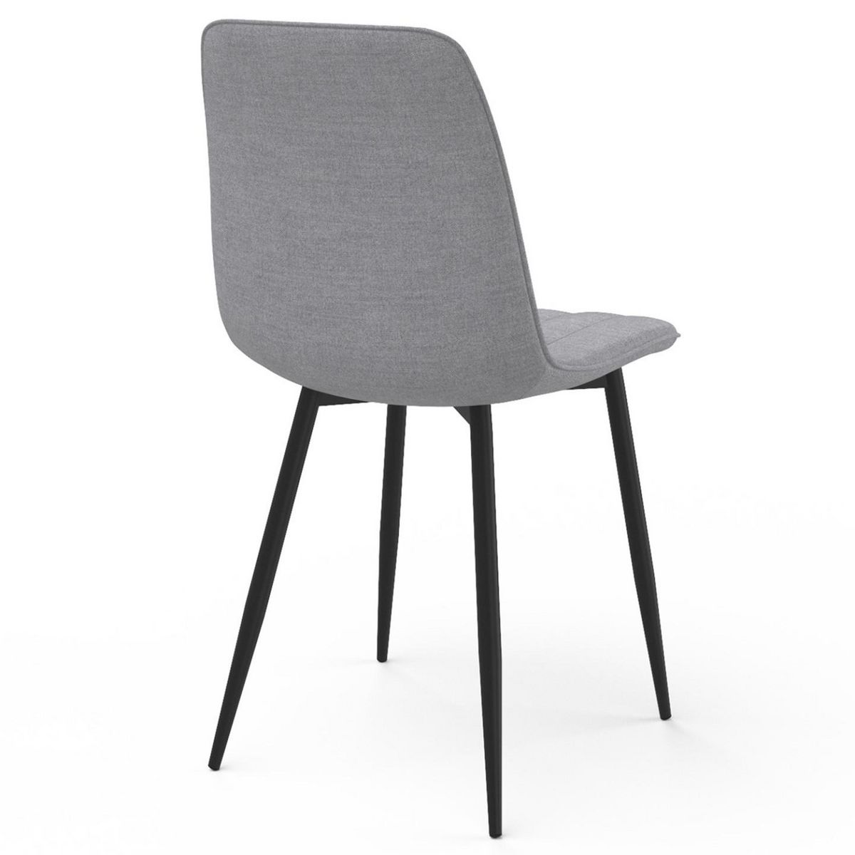 ID MARKET Lot de 6 chaises MIRA en tissu gris clair pour salle à manger