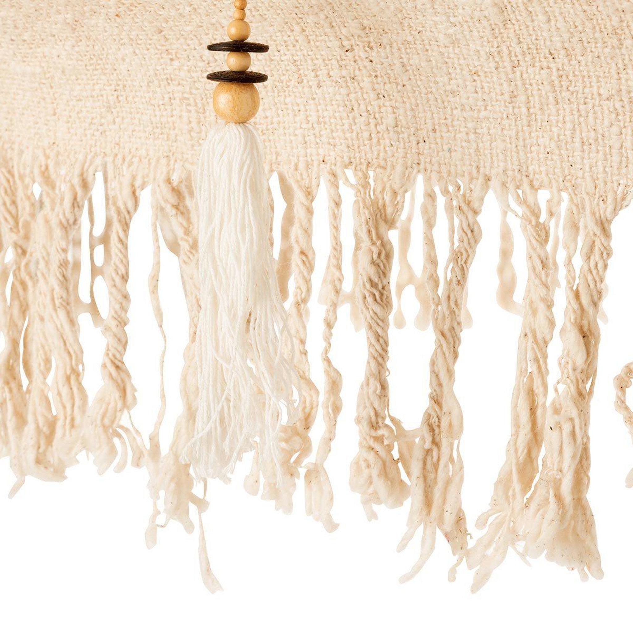Voir la diapositive 6 : J-LINE Parasol Déco  Pompons & Coquillages  188cm Beige