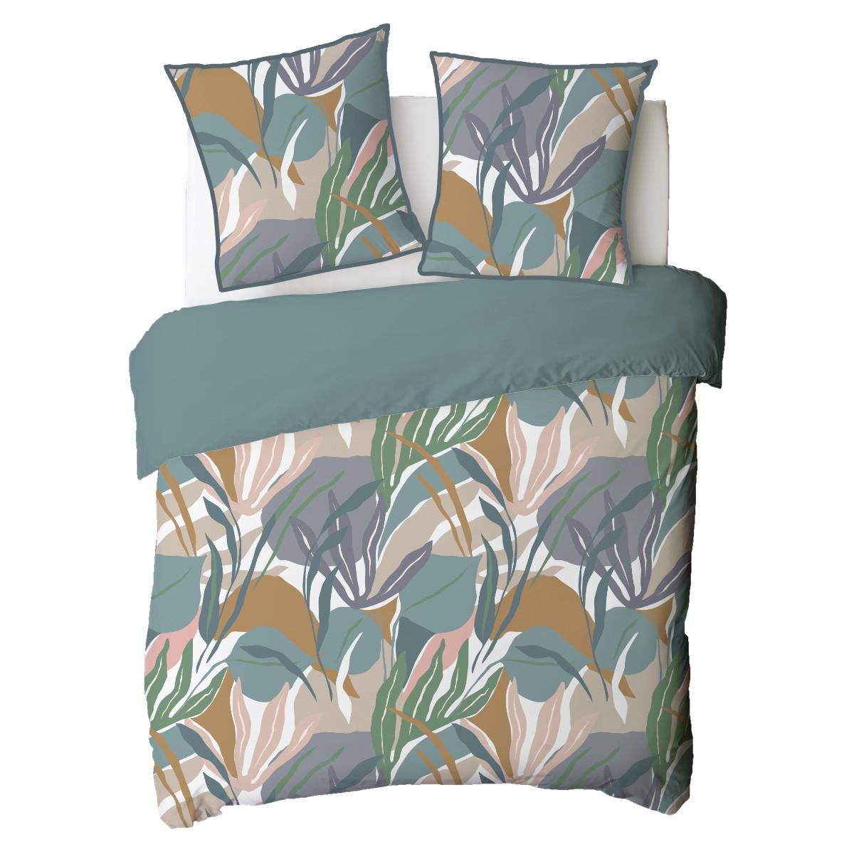 FUTURE HOME Parure de lit 2 personnes végétal réversible unie