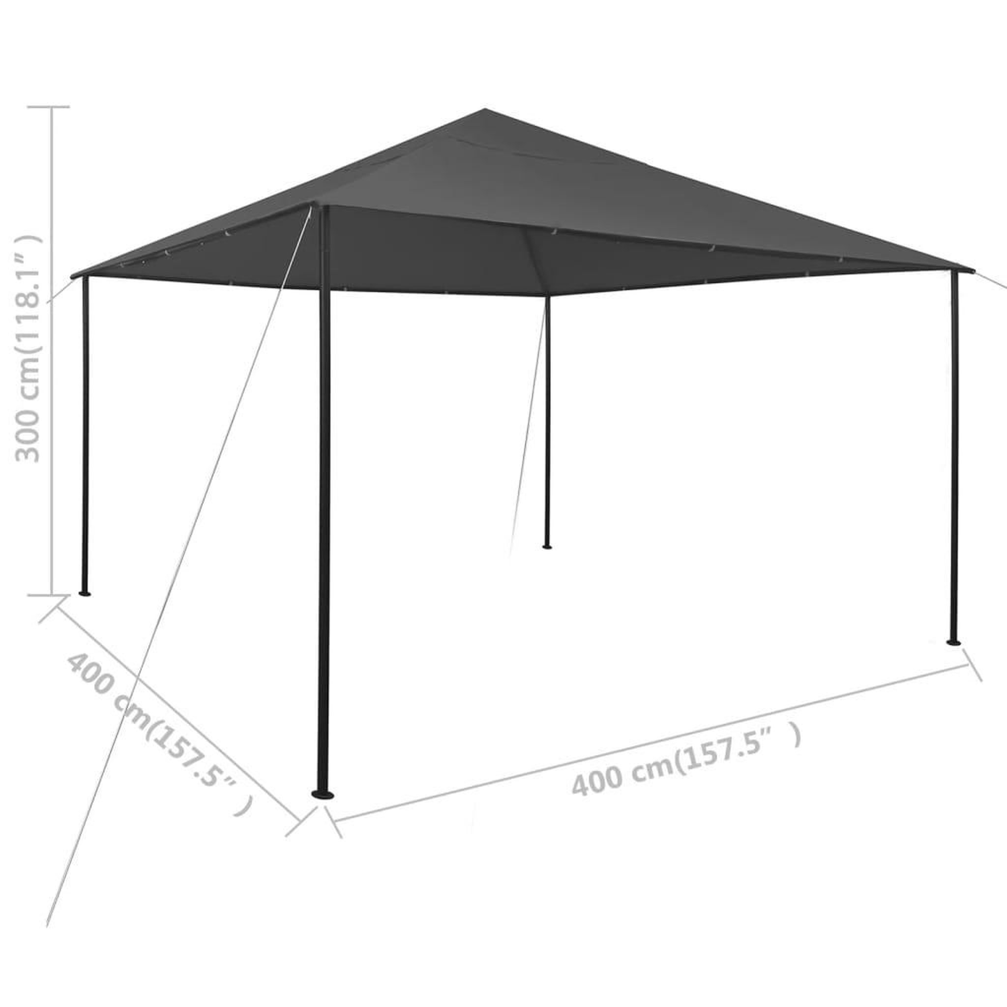 Voir la diapositive 6 : VIDAXL Belvedere 4x4x3 m Anthracite 180 g/m^2