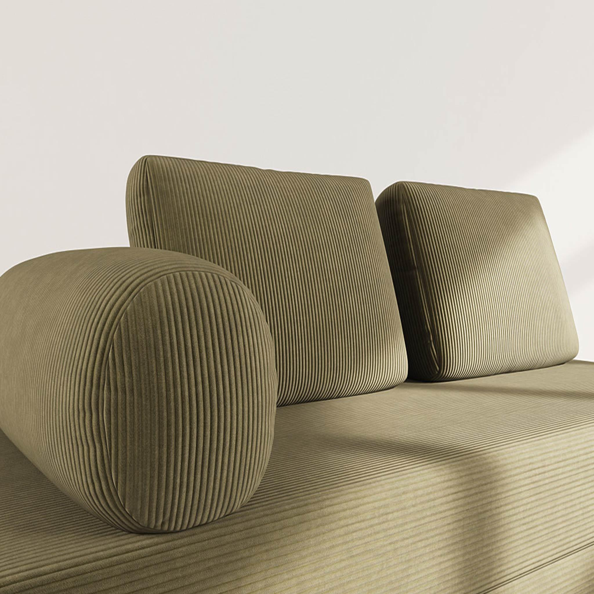Voir la diapositive 4 : LISA DESIGN Lonny - canapé 3 places convertible en velours côtelé
