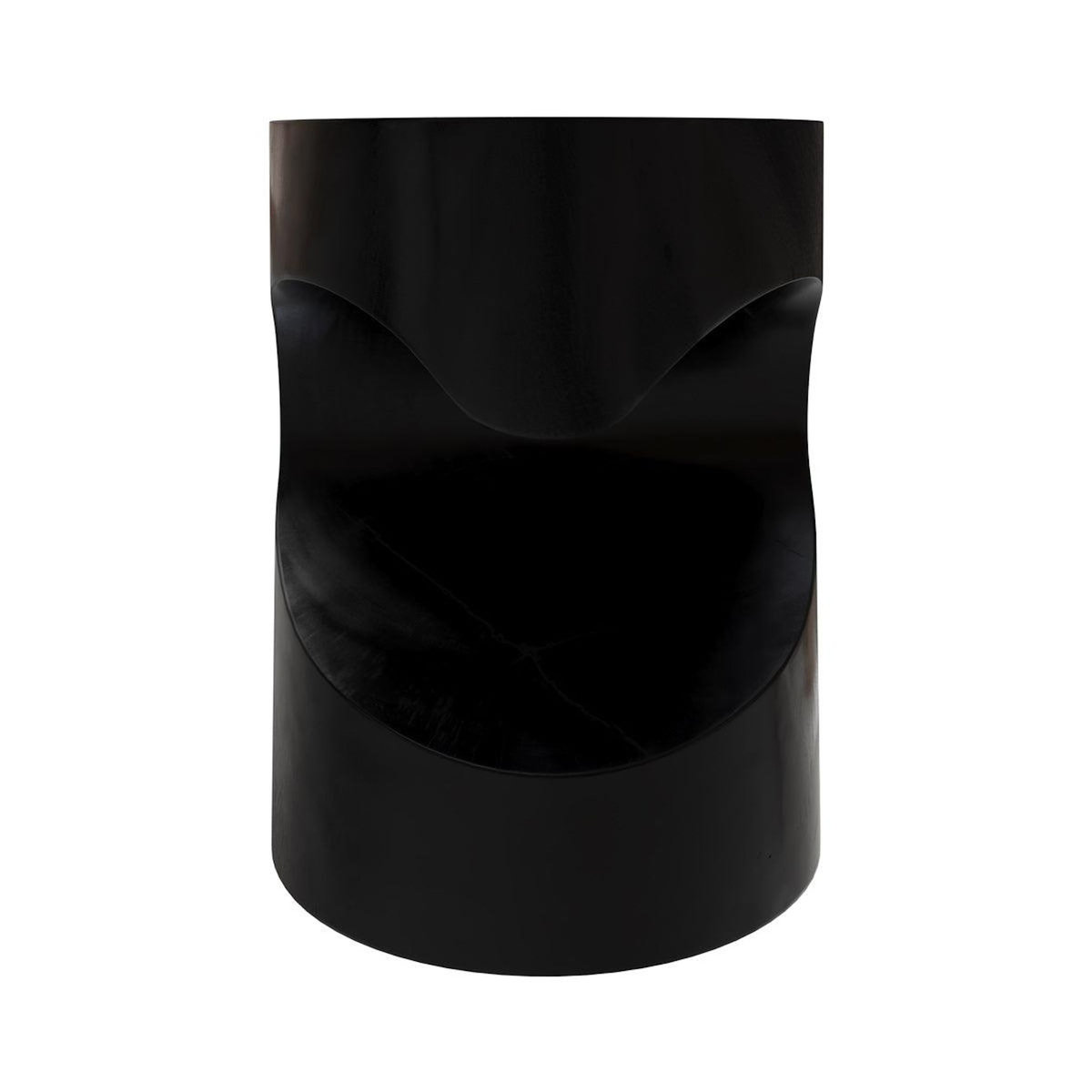 MAISON PAVANE Table d'appoint noire en bois de suar D35 cm-Chowi