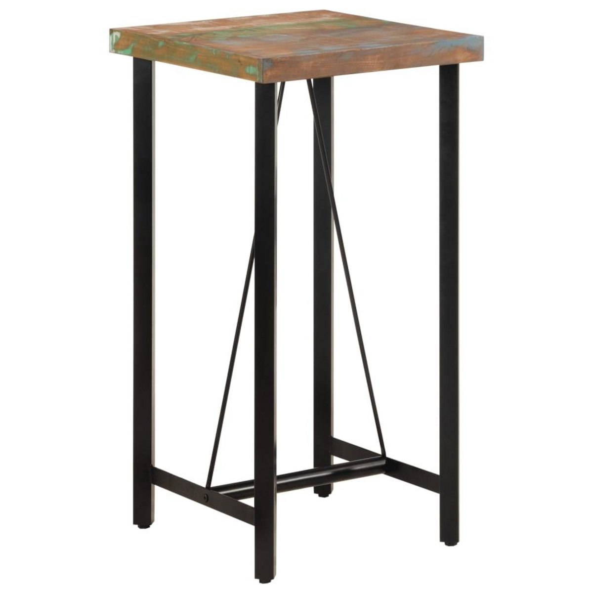 VIDAXL Table de bar 55x55x107 cm bois massif de recuperation et fer