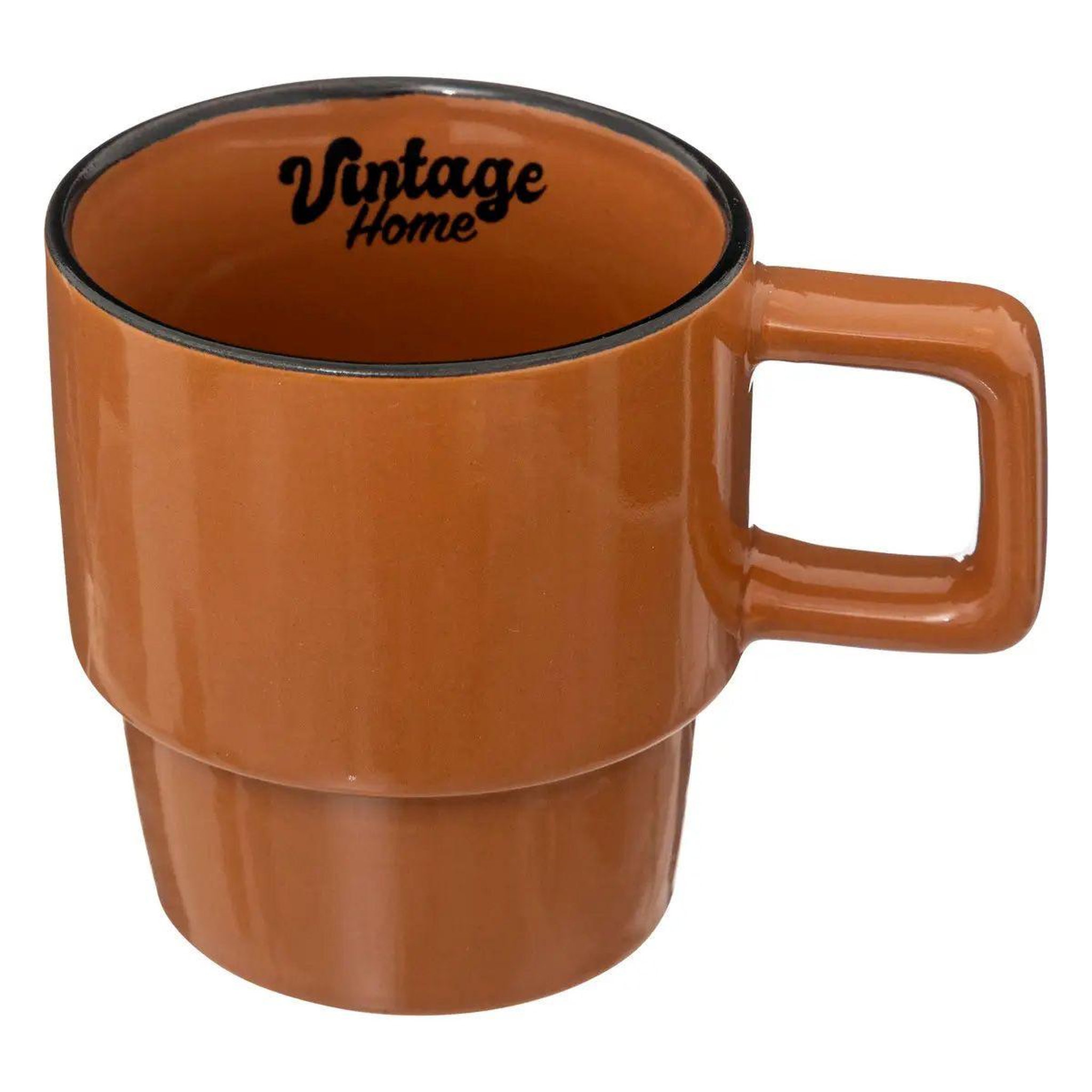 Voir la diapositive 2 : SECRET DE GOURMET Lot de 4 mugs sur rack  be vintage  25cl multicolore