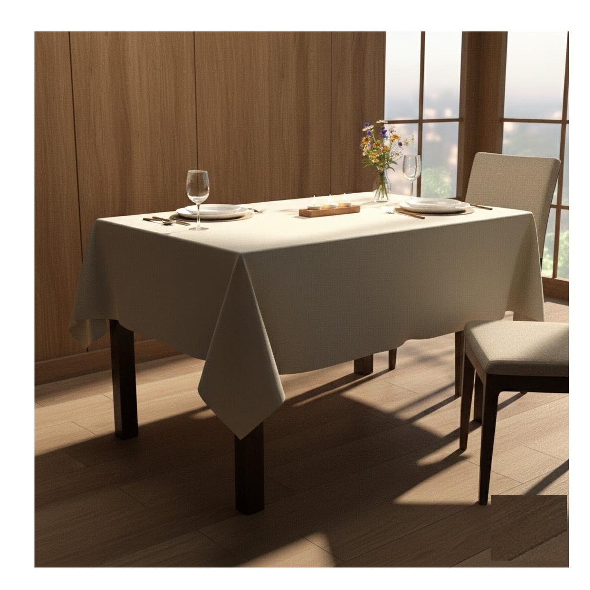 Voir la diapositive 3 : Eden Nappe en polyester finition ourlet nels