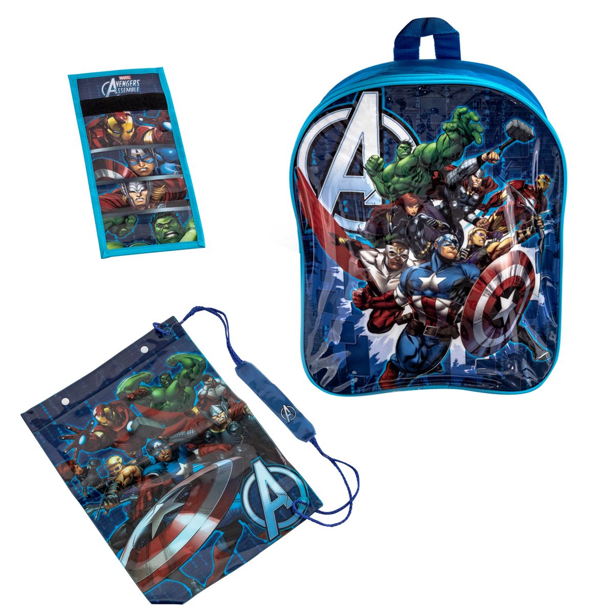 THE AVENGERS Sac à dos Avengers + Sac de Piscine + Portefeuille 