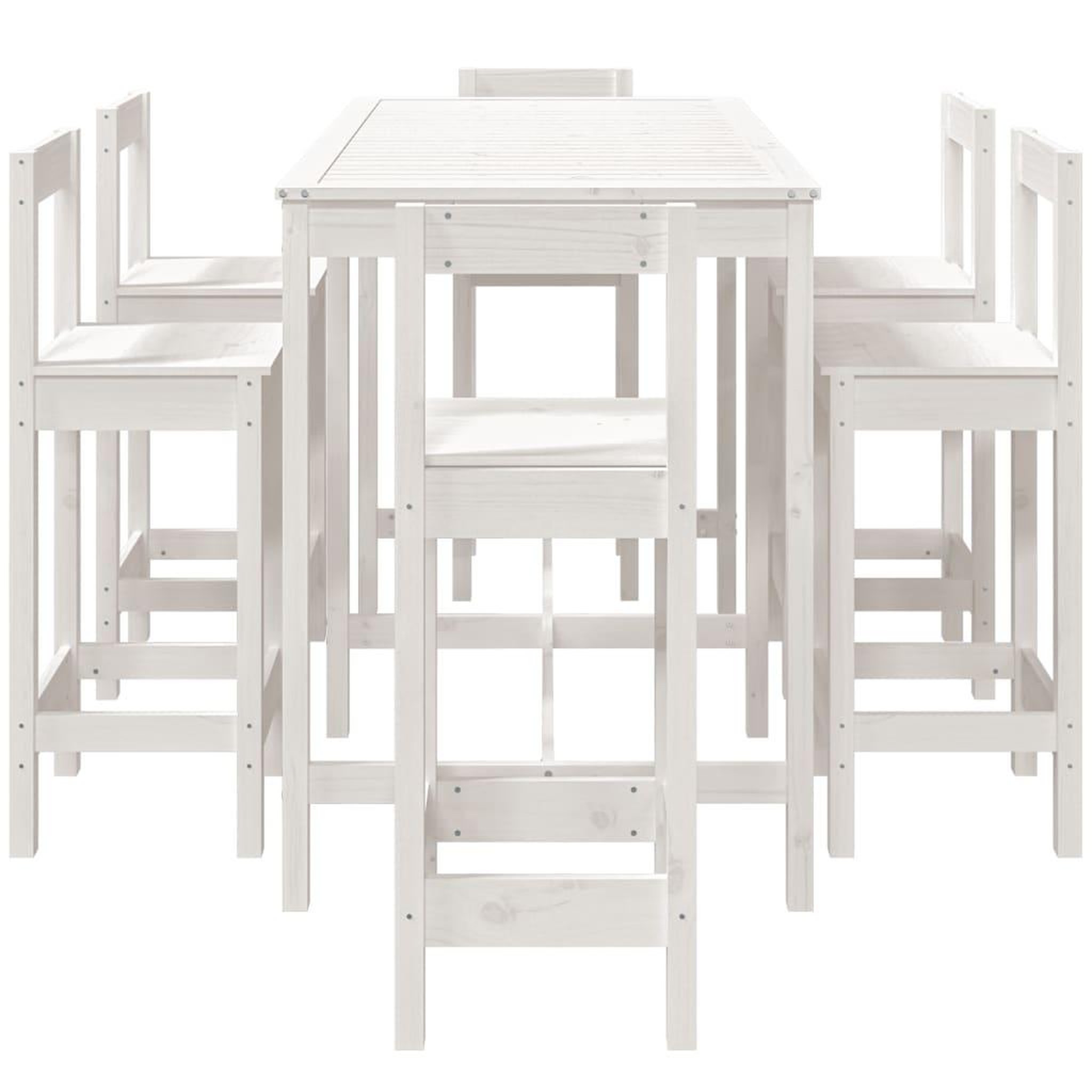 Voir la diapositive 5 : VIDAXL Ensemble de bar de jardin 7 pcs blanc bois de pin massif