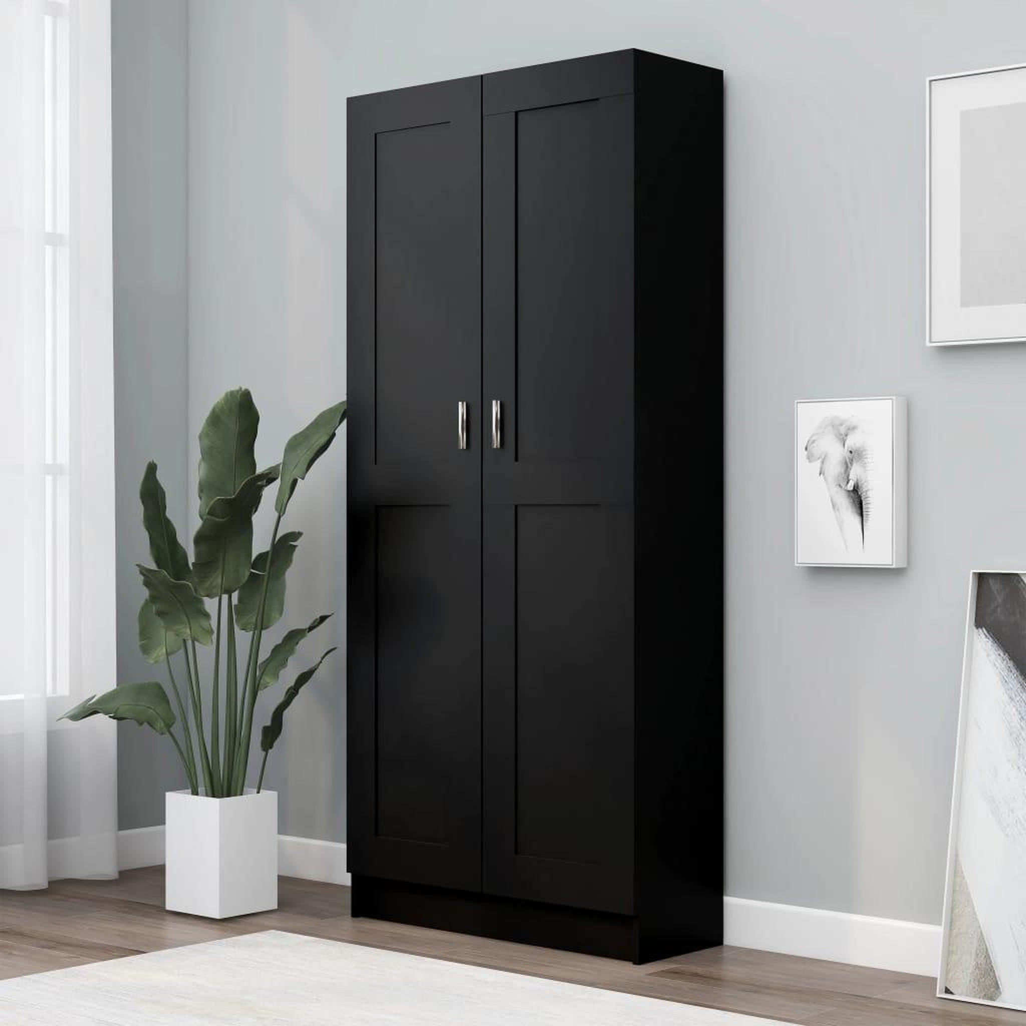 Voir la diapositive 1 : VIDAXL Bibliotheque Noir 82,5x30,5x185,5 cm Bois d'ingenierie