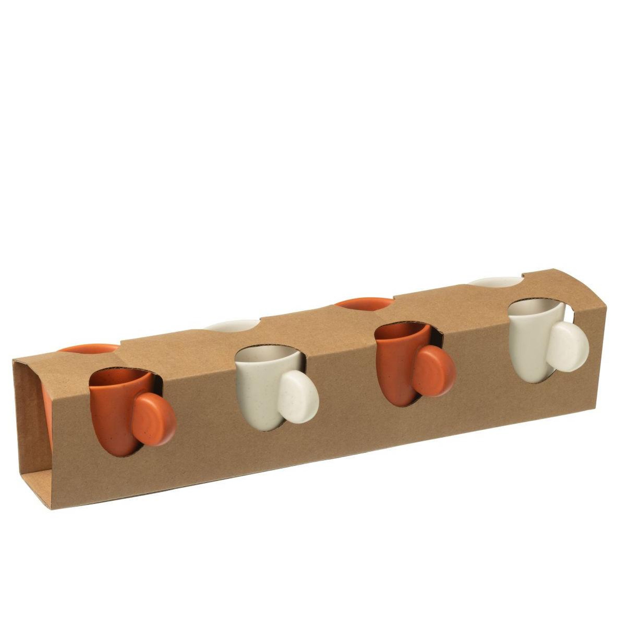 Voir la diapositive 5 : J-LINE Lot de 4 tasses à café  avery  7,5cl orange & blanc