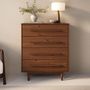 Voir la diapositive 2 : IDIMEX Commode TECCA L 80 cm 4 tiroirs en bois massif
