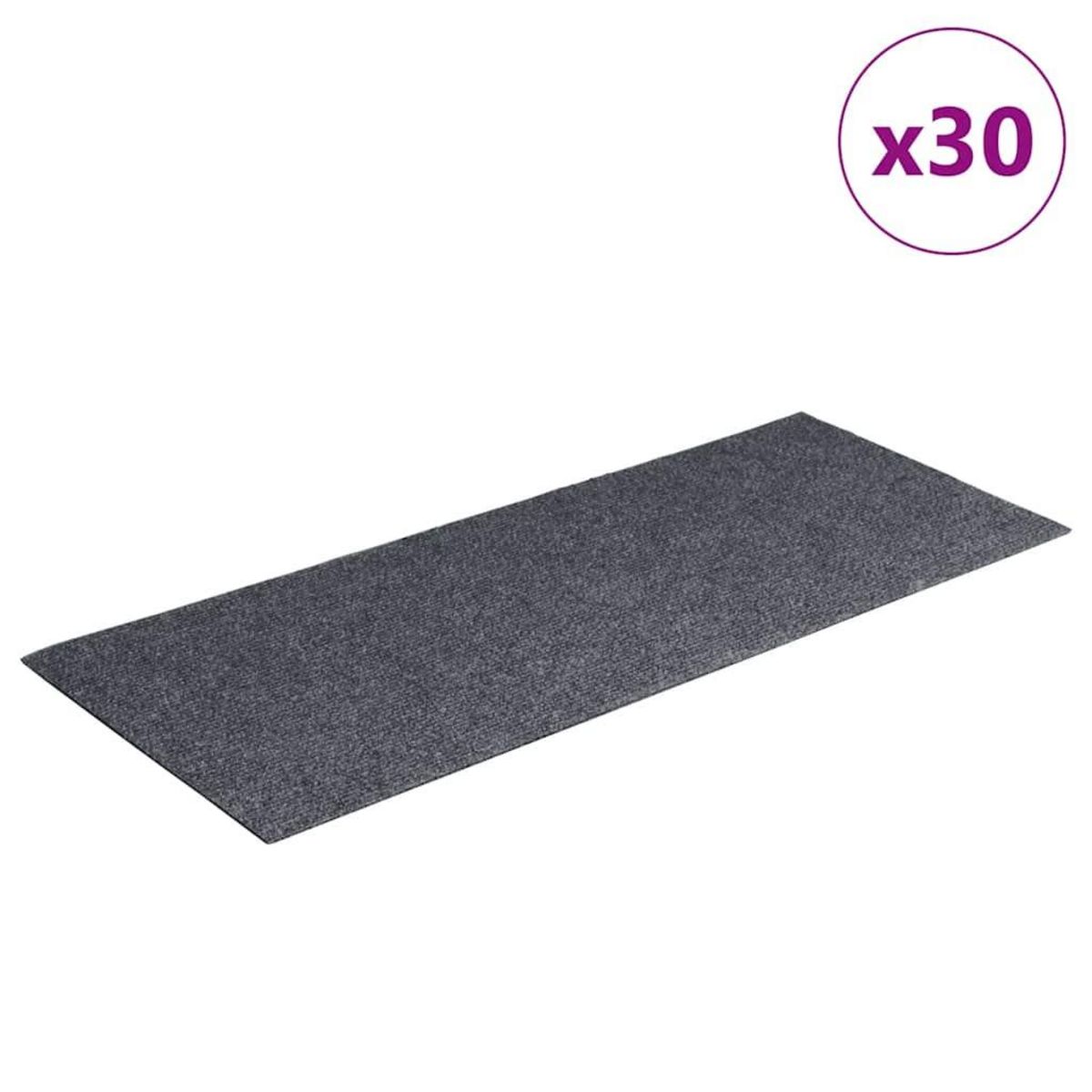 VIDAXL Tapis d'escalier auto-adhesifs 30 pcs gris 60x25 cm