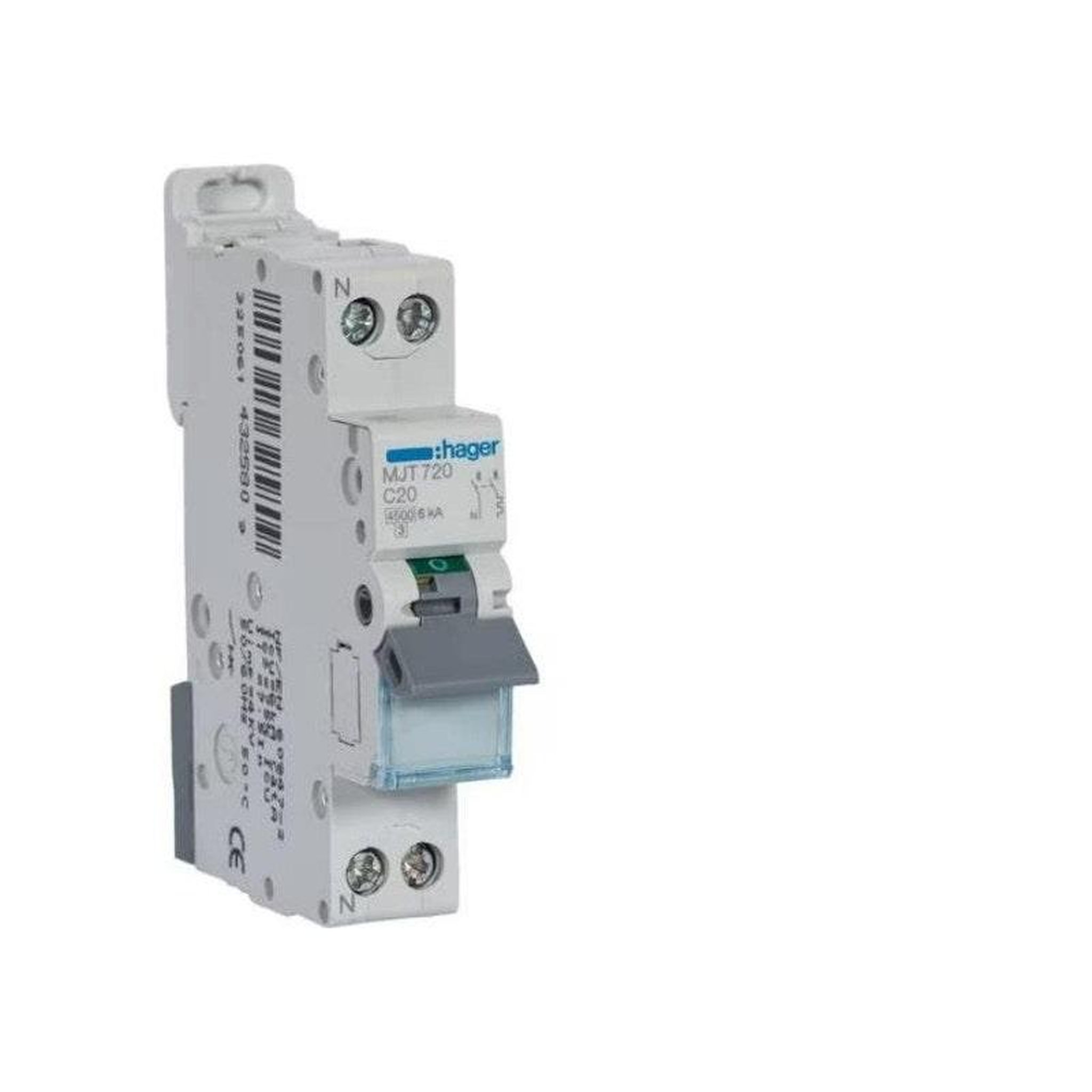 HAGER Disjoncteur 1p+n 4.5-6ka courbe c - 20a 1 module