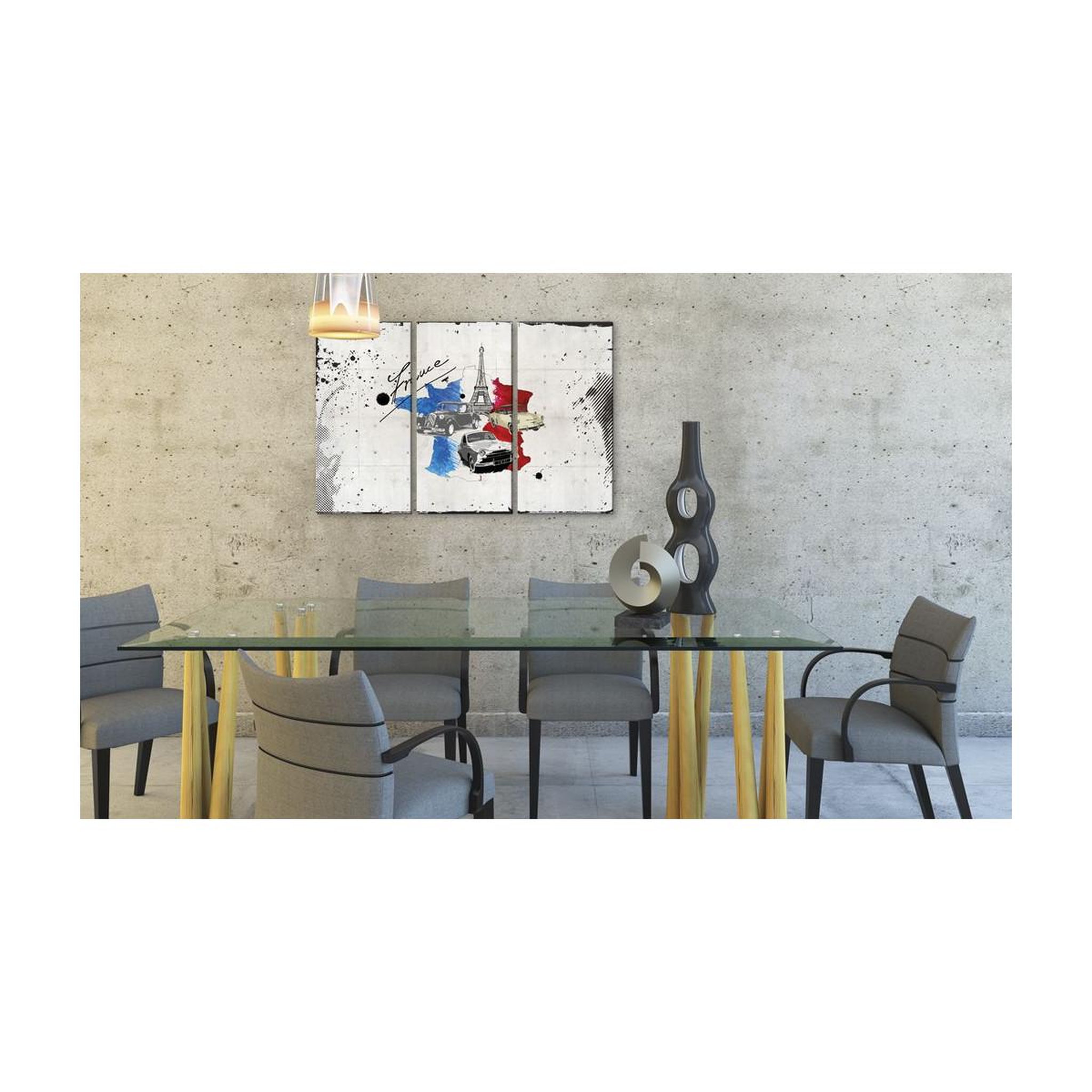 Voir la diapositive 2 : Paris Prix Tableau Imprimé 3 Panneaux  Le Voyageur Français