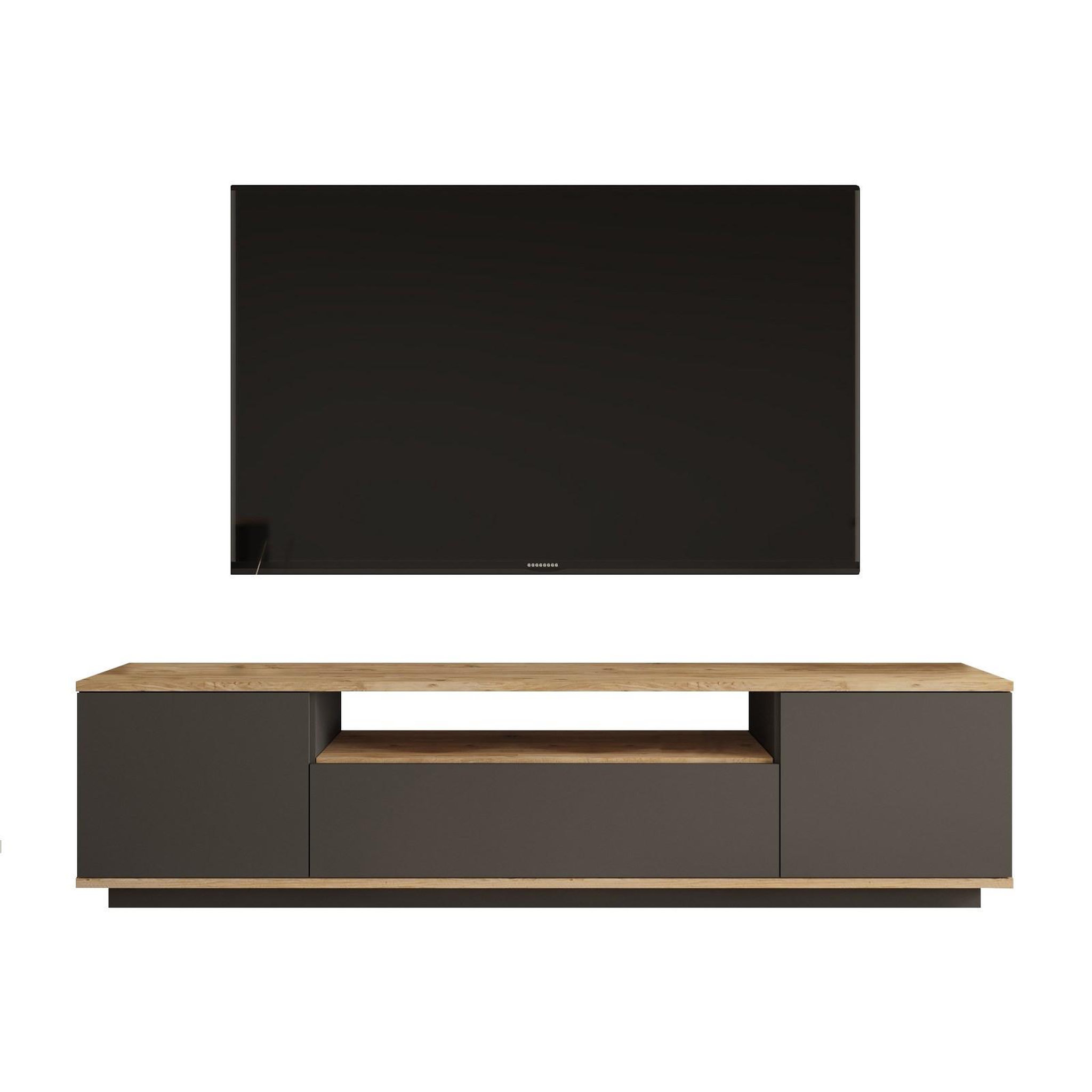 Habitat et Jardin Meuble tv en bois  fr7  - 180 x 44 x 44 cm - pin atlantiqueanthracite