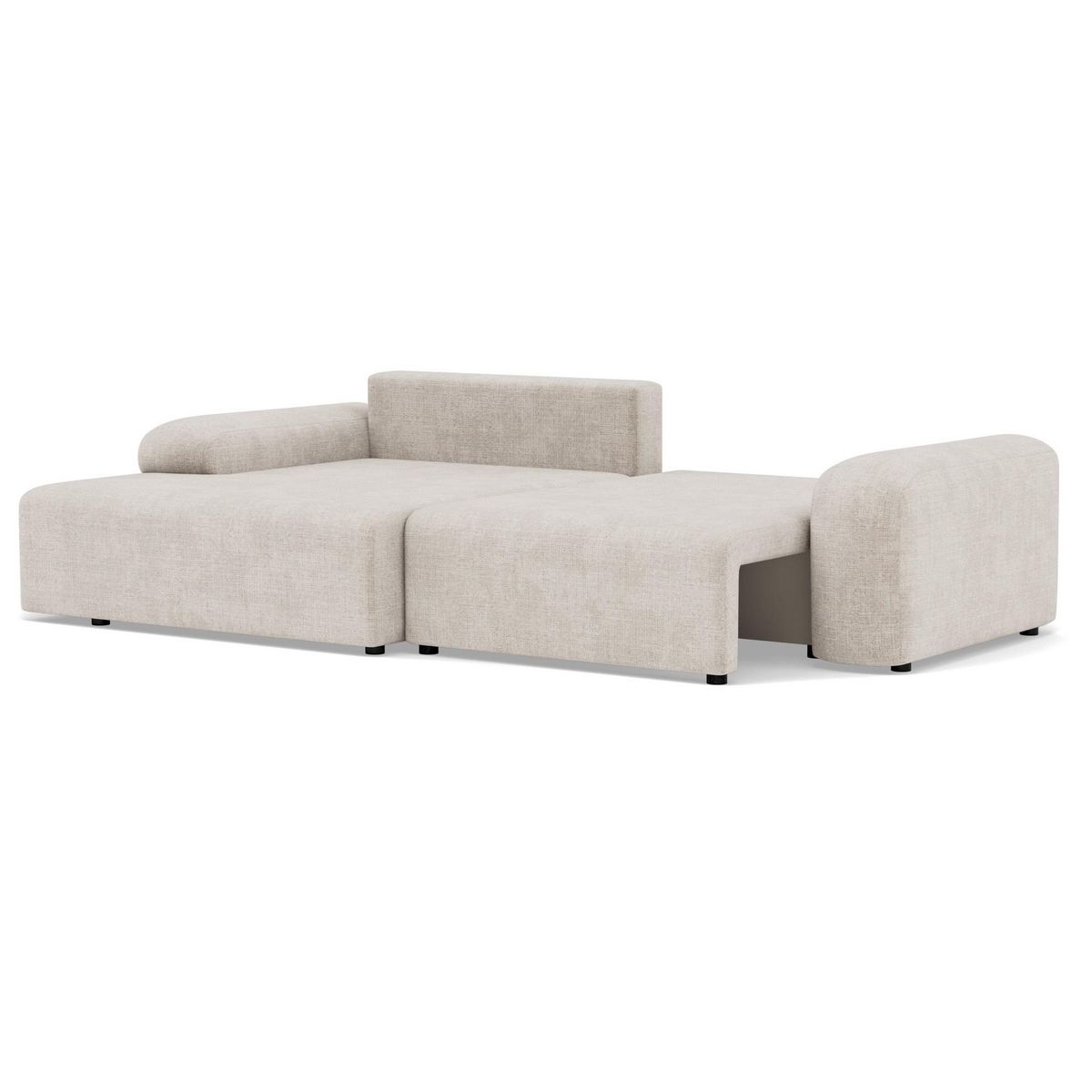 BEST MOBILIER Rebecca - canapé d'angle gauche 4 places convertible avec coffre en velours texturé