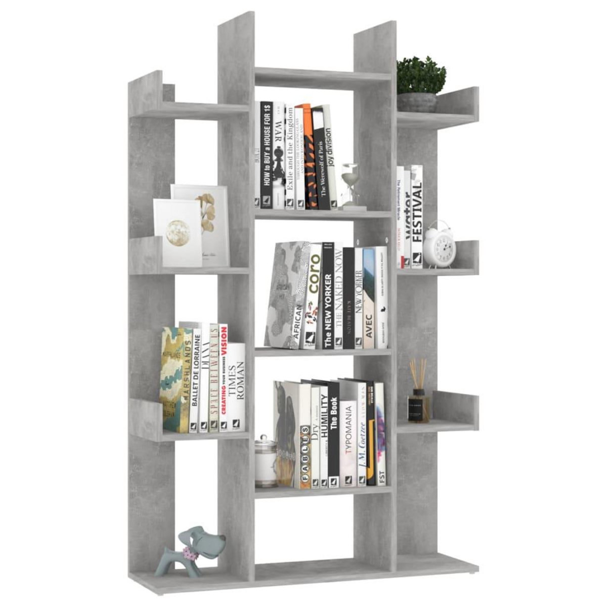 VIDAXL Bibliotheque Gris beton 86x25,5x140 cm Bois d'ingenierie