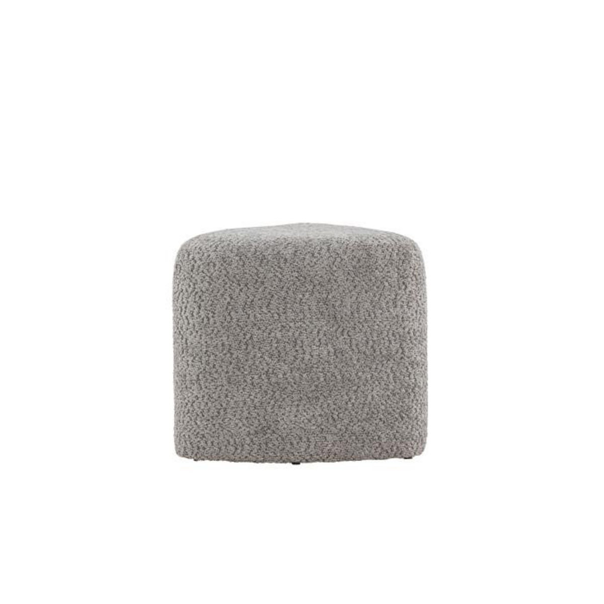 Paris Prix Pouf Tissu Bouclé  Peg  46cm Gris