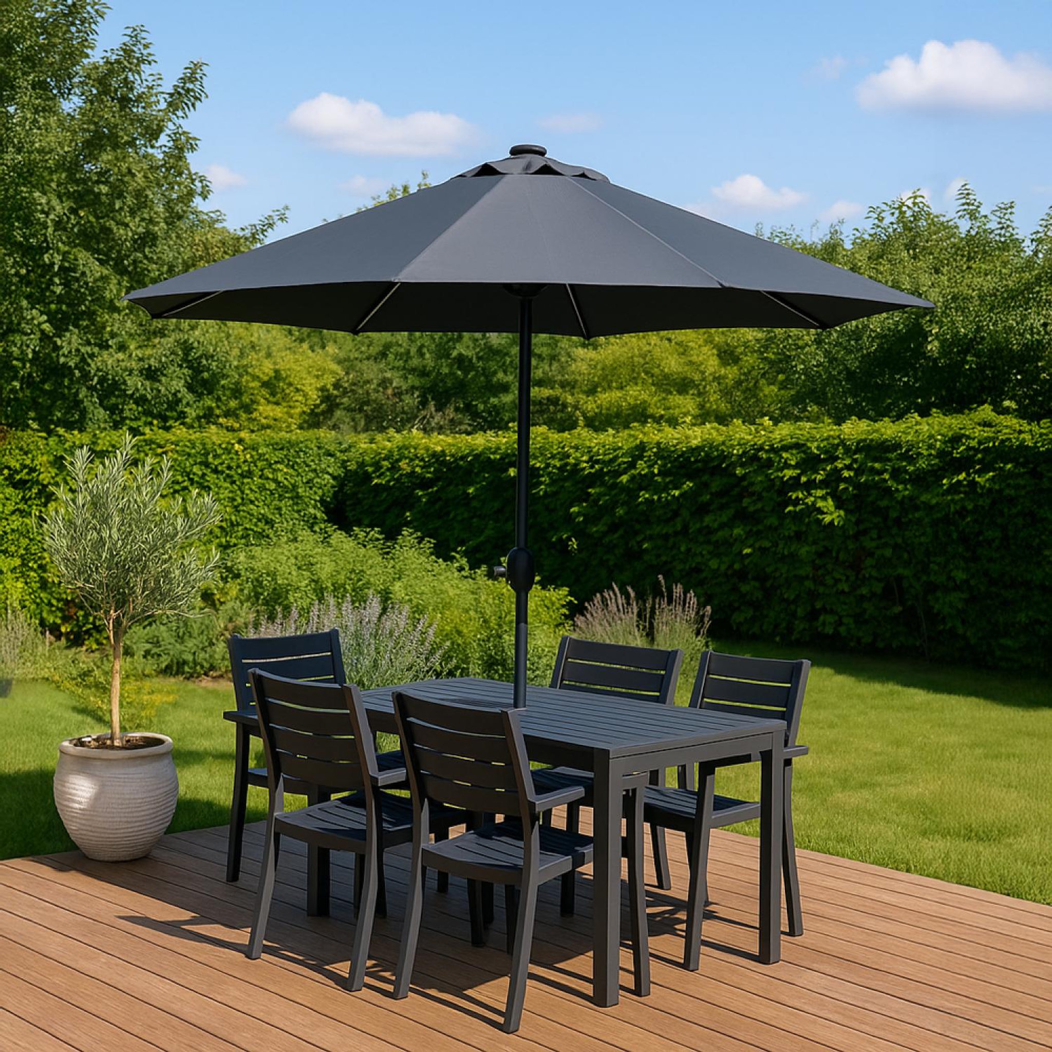 Voir la diapositive 4 : CONCEPT USINE Parasol  gris  rond 292 x 292 m led manarola