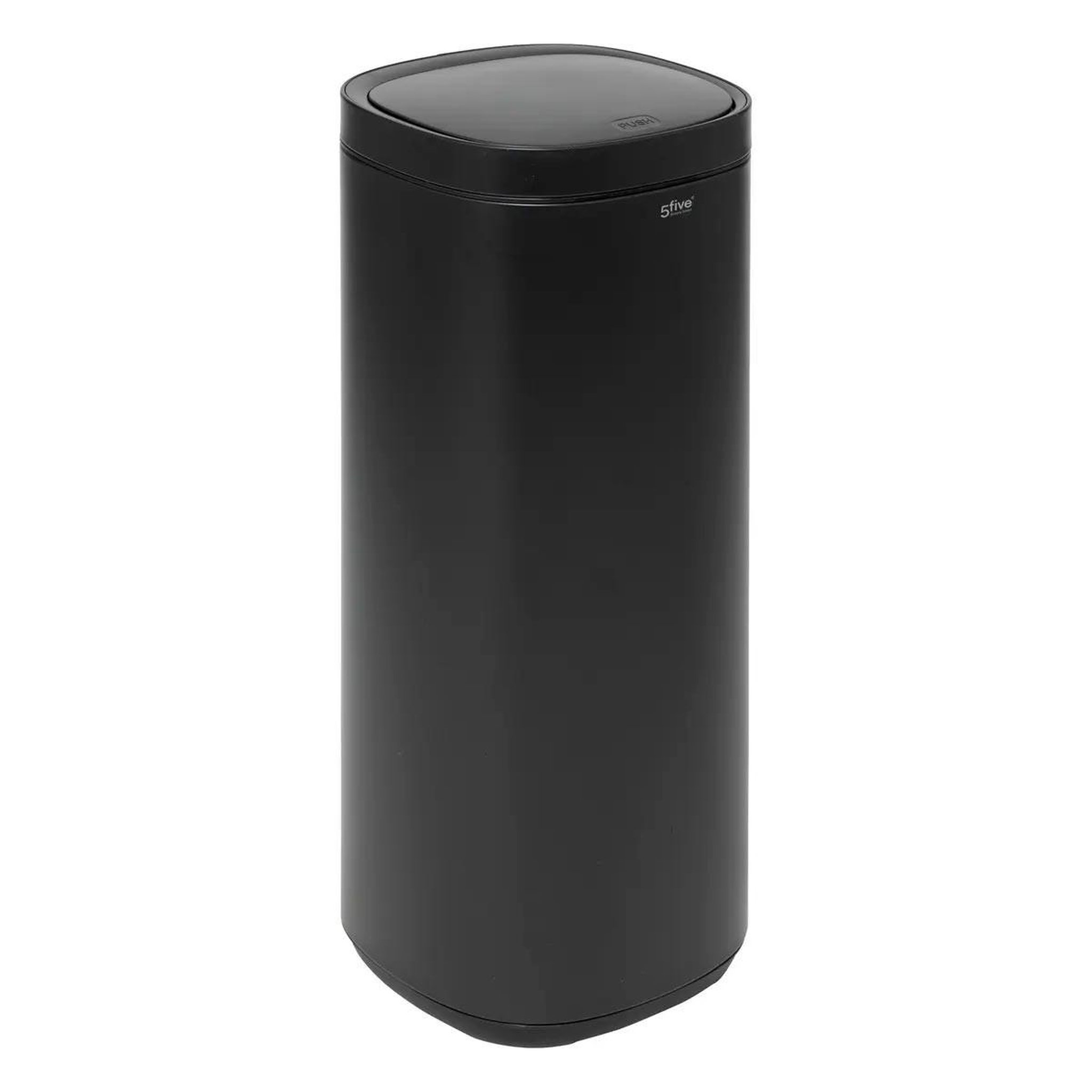 FIVE Poubelle de cuisine ouverture pression  inox  50l noir