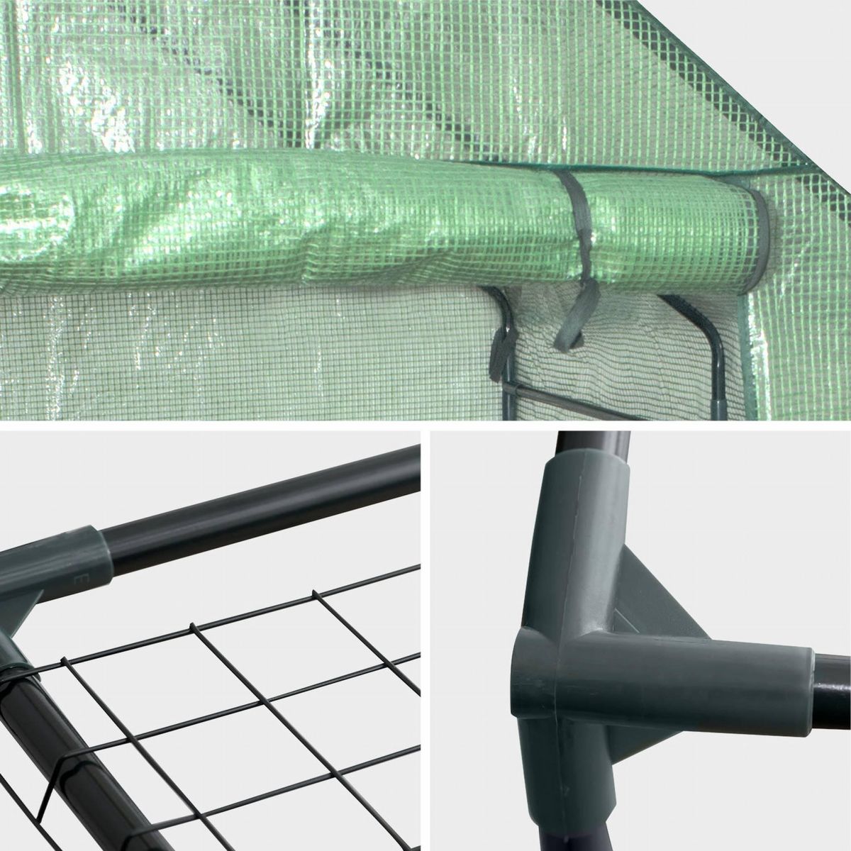 SWEEEK Serre de jardin Basilic 2m² avec 8 étagères en polyéthylène