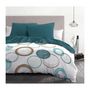 Voir la diapositive 2 : HOME LINGE PASSION Parure de couette HOME LINGE PASSION Audace - couette 220 x 240 cm + 2 taies d'oreiller 63x63 cm - Bleu canard