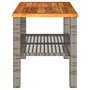 Voir la diapositive 5 : VIDAXL Table de jardin gris 70x38x42 cm resine tressee et bois acacia