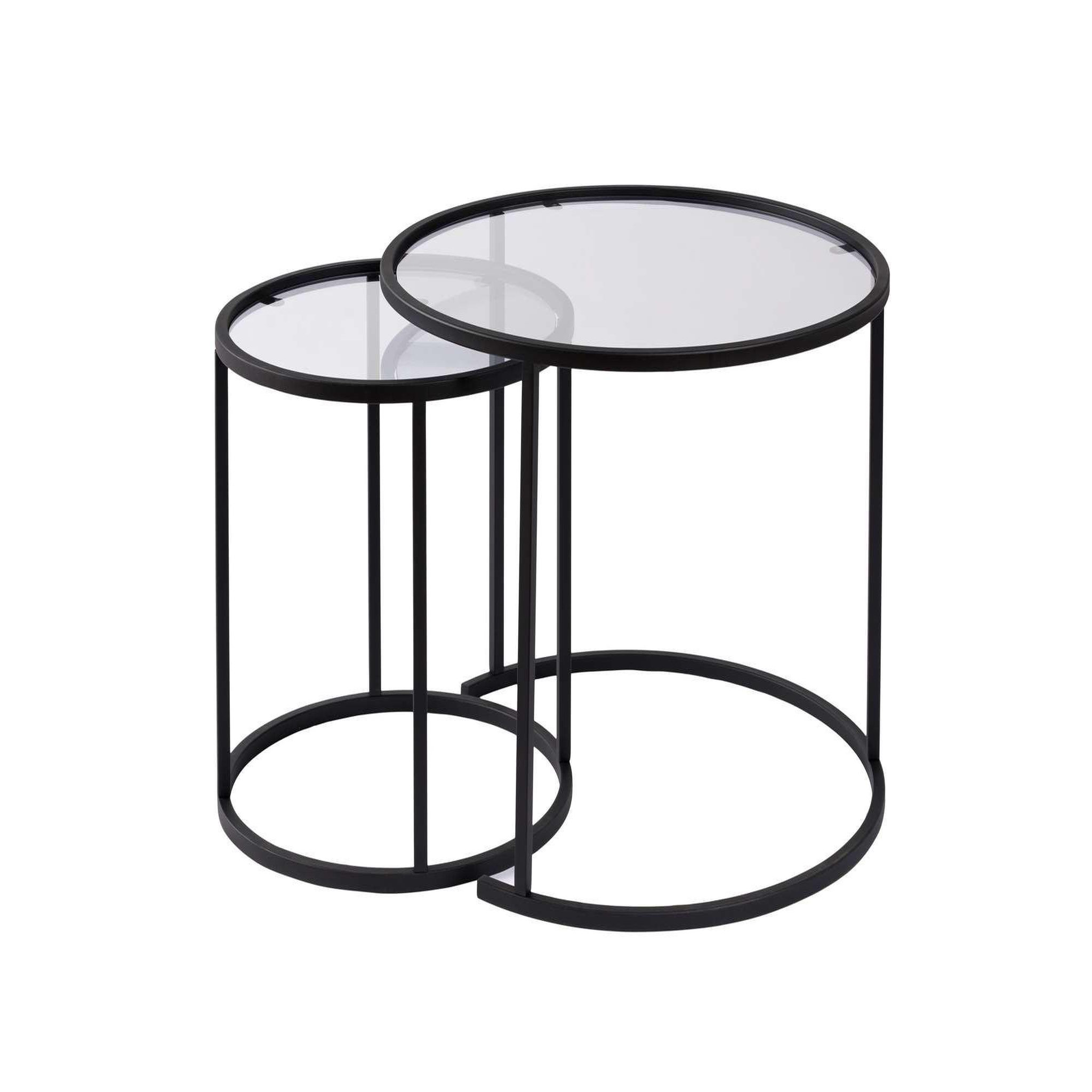 Habitat et Jardin Lot de 2 tables basses en métal  aurum  - 60 x 60 x 43 cm - noir transparent