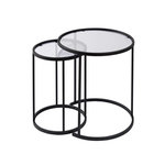 Habitat et Jardin Lot de 2 tables basses en métal  Aurum  - 60 x 60 x 43 cm - Noir Transparent