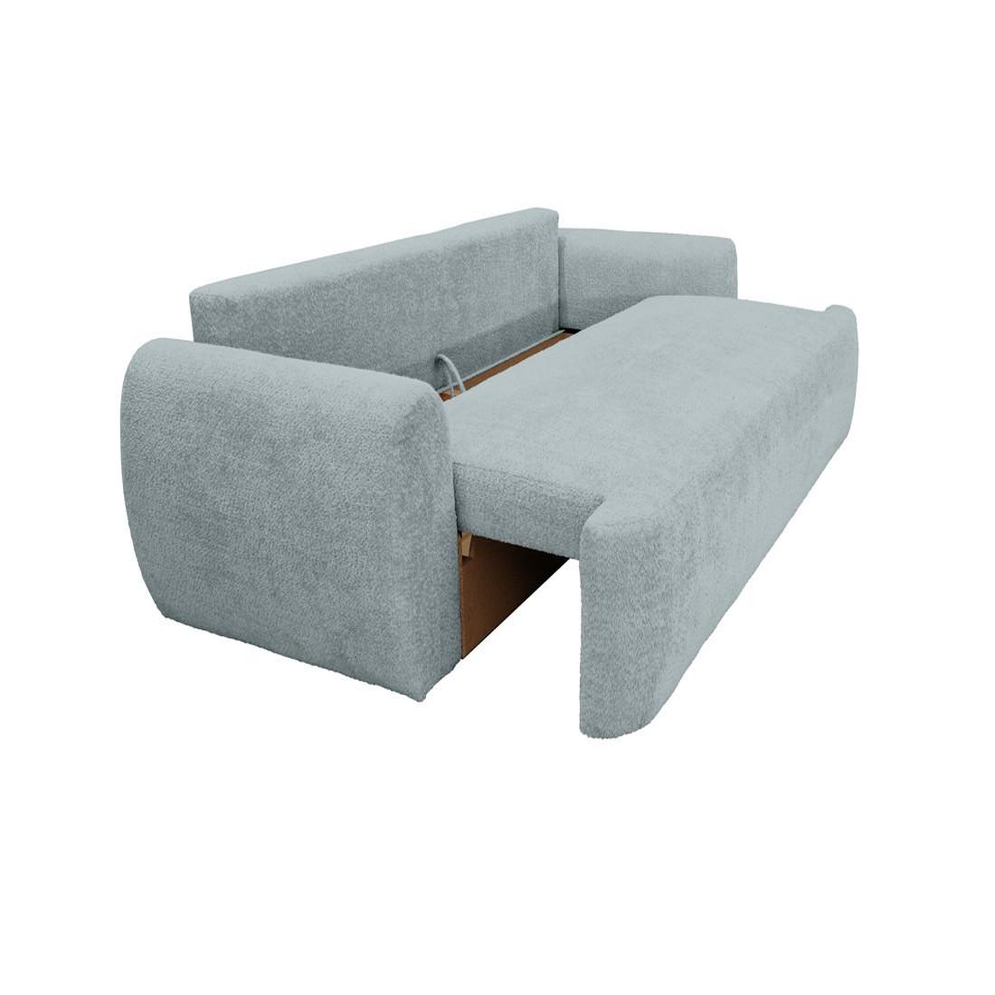 Voir la diapositive 3 : BEST MOBILIER Mahina - canapé droit 3 places - convertible avec coffre - en tissu bouclette
