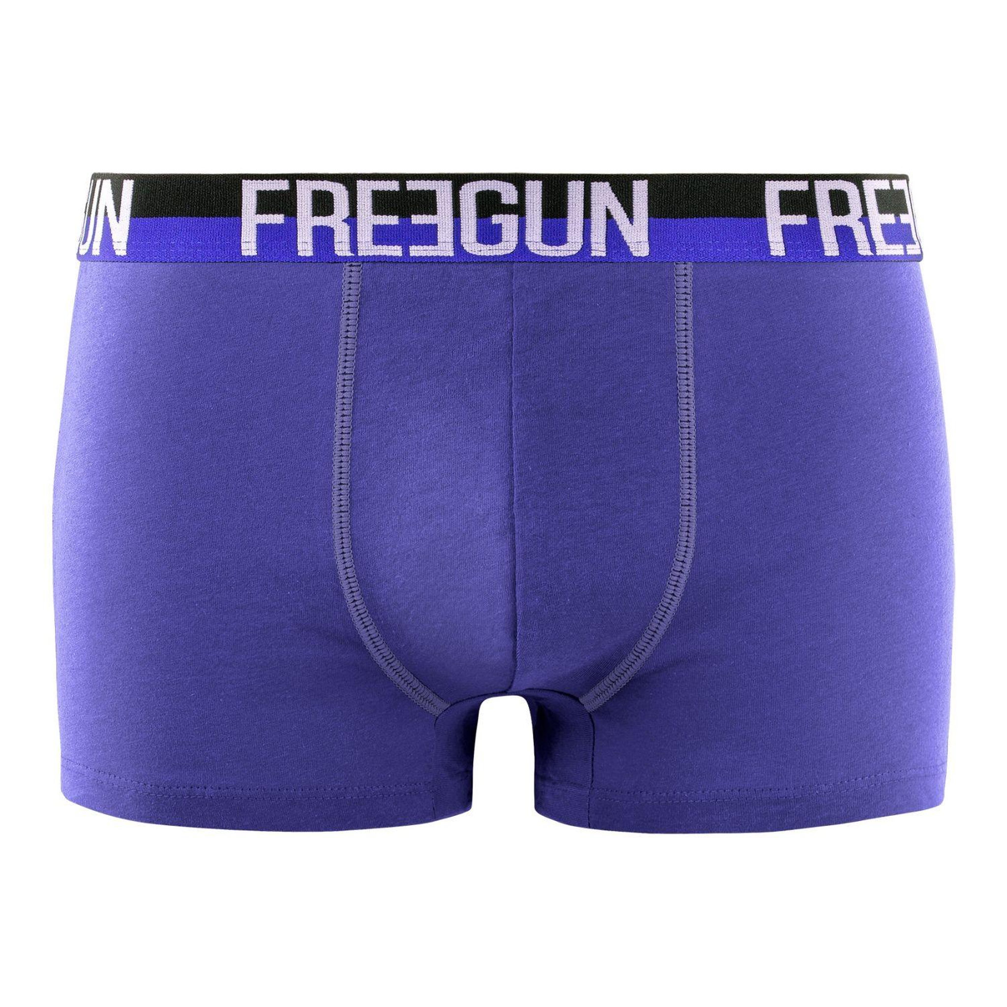 Voir la diapositive 3 : FREEGUN Lot de 4 boxers homme en coton Freegun