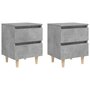 Voir la diapositive 1 : VIDAXL Tables de chevet pieds en pin 2 pcs gris beton 40x35x50 cm