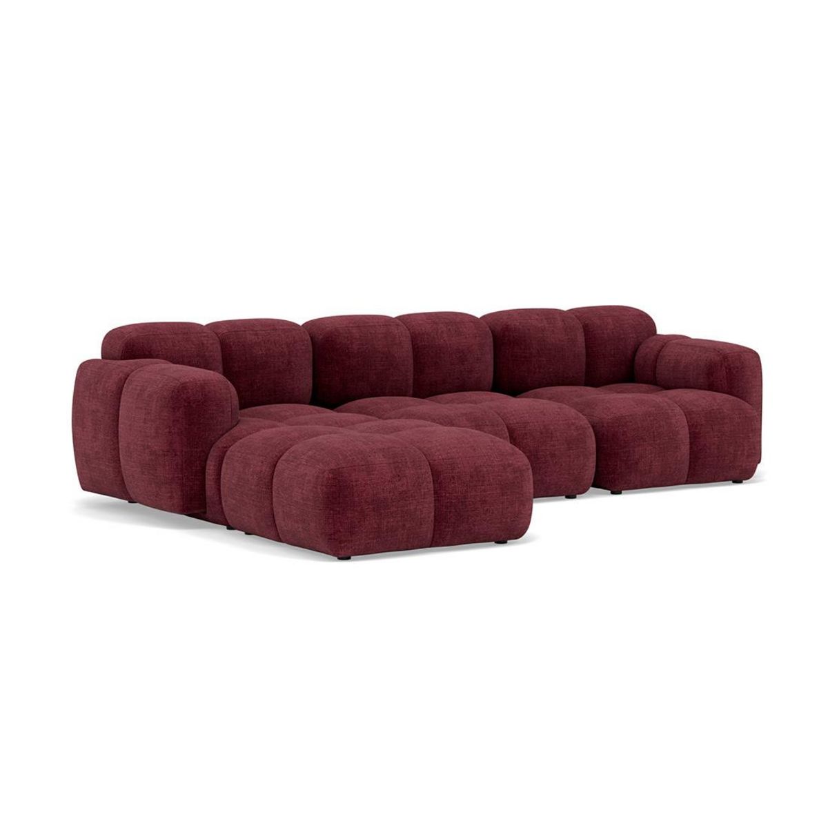 LISA DESIGN Grace - canapé modulable d'angle réversible 4 places en velours texturé