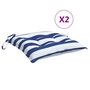 Voir la diapositive 2 : VIDAXL Coussins de chaise lot de 2 rayures bleues blanches 50x50x7 cm