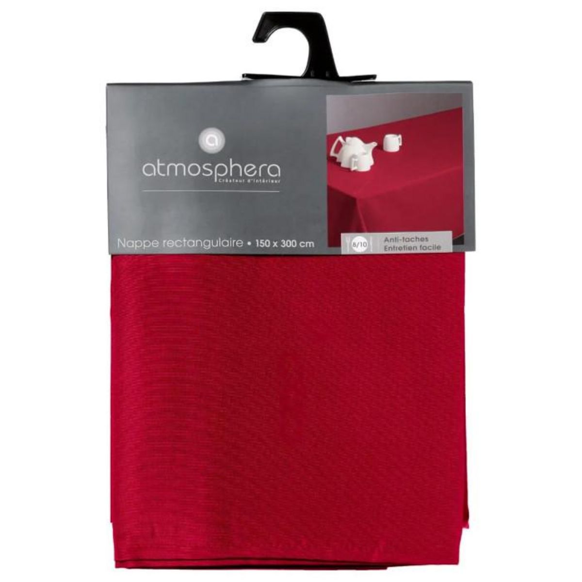 ATMOSPHERA Nappe Antitache  Unie  150x300cm Rouge