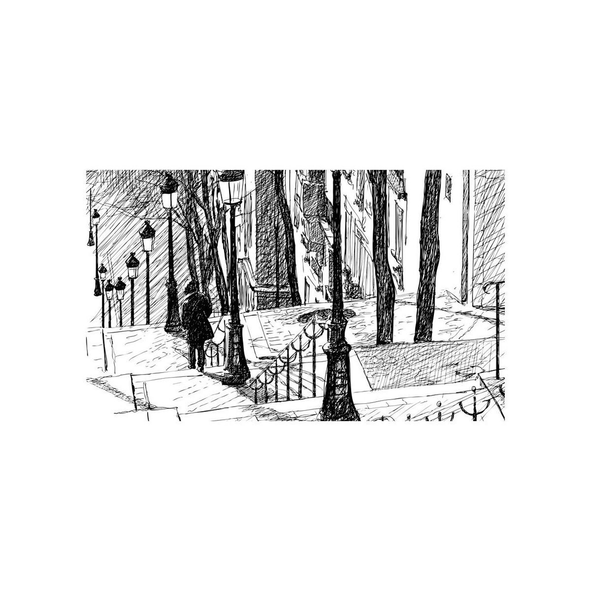 Voir la diapositive 2 : Paris Prix Papier peint  escaliers montmartre ii  270x450cm