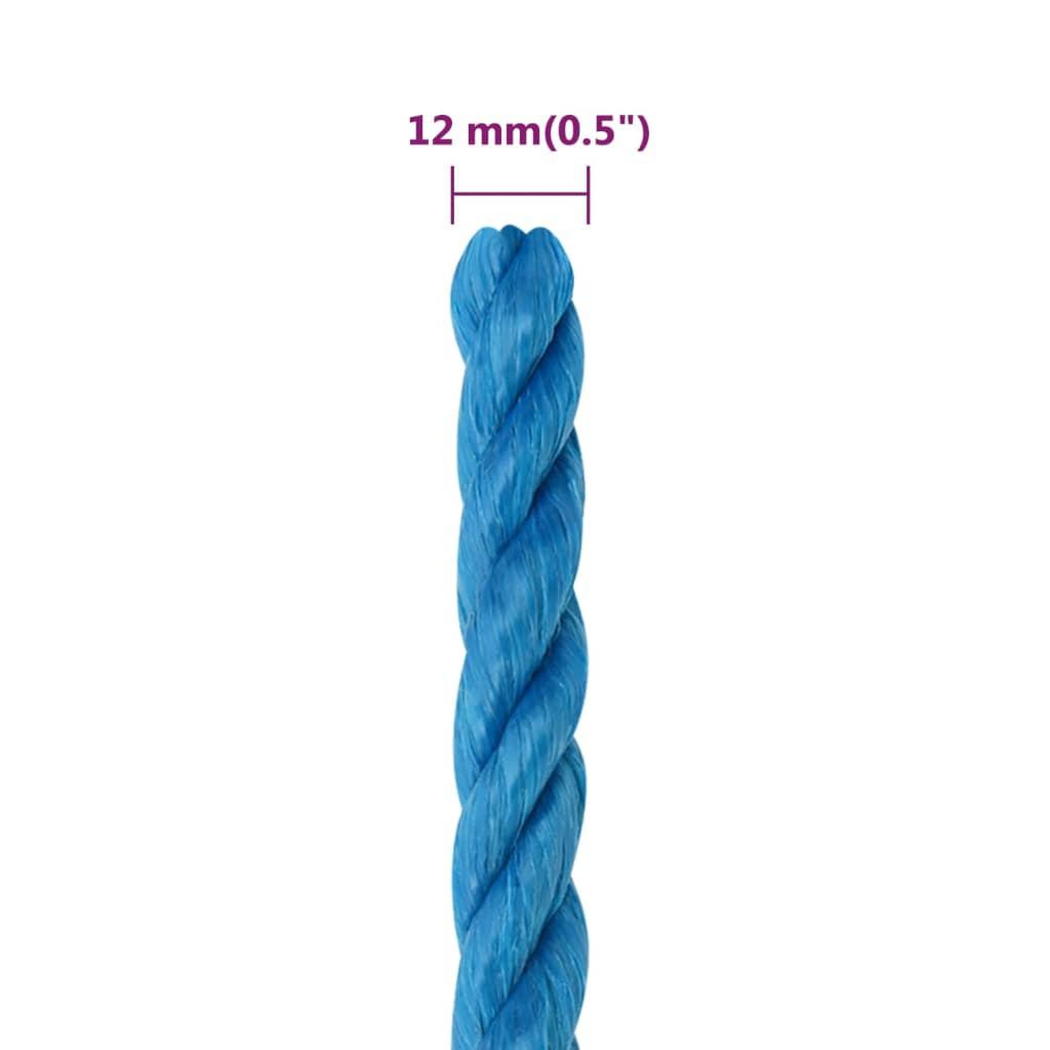 Voir la diapositive 6 : VIDAXL Corde de travail Bleu 12 mm 50 m Polypropylene