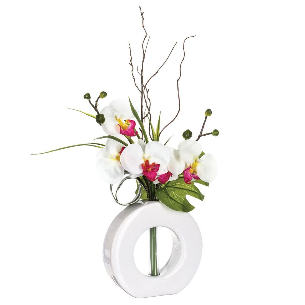 ATMOSPHERA Composition florale vase  - Hauteur 44 cm - Orchidée