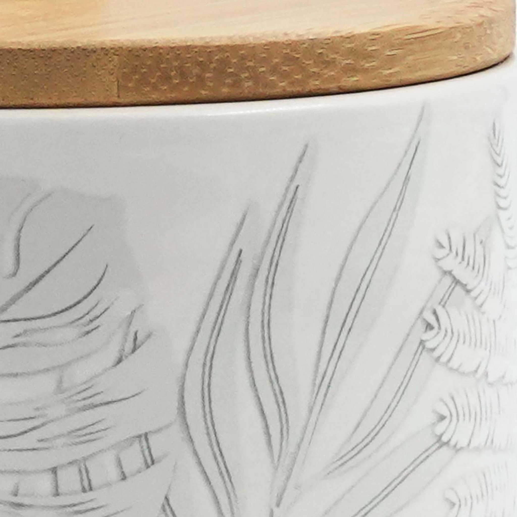 Voir la diapositive 3 : Douceur d'Intérieur Pot à cotons imprimé  amber  10cm gris