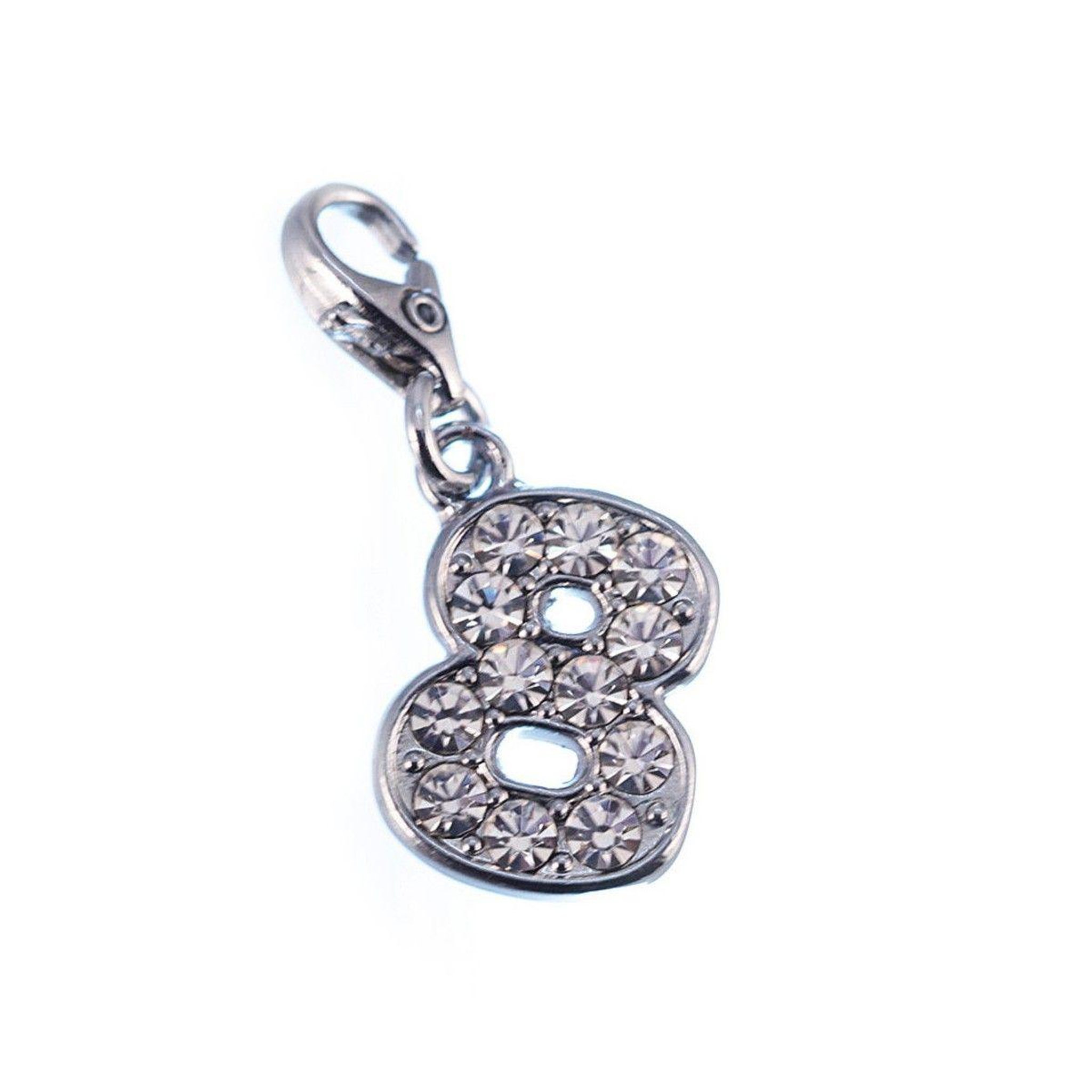 SC CRYSTAL Charm Chiffre 8 SC Crystal orné de Cristaux scintillants