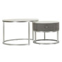 Voir la diapositive 2 : Paris Prix Lot de 2 Tables Basses  Votix  70cm Gris & Argent