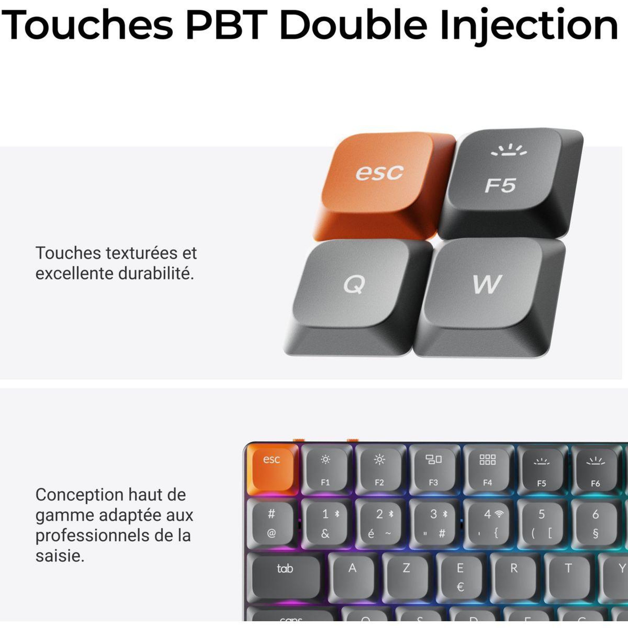 Voir la diapositive 4 : KEYCHRON Clavier gamer sans fil K3 Max QMK/VIA Wireless