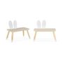 Voir la diapositive 6 : SWEEEK Table enfant + 2 chaises. pieds en pin. couleur blanc et bois