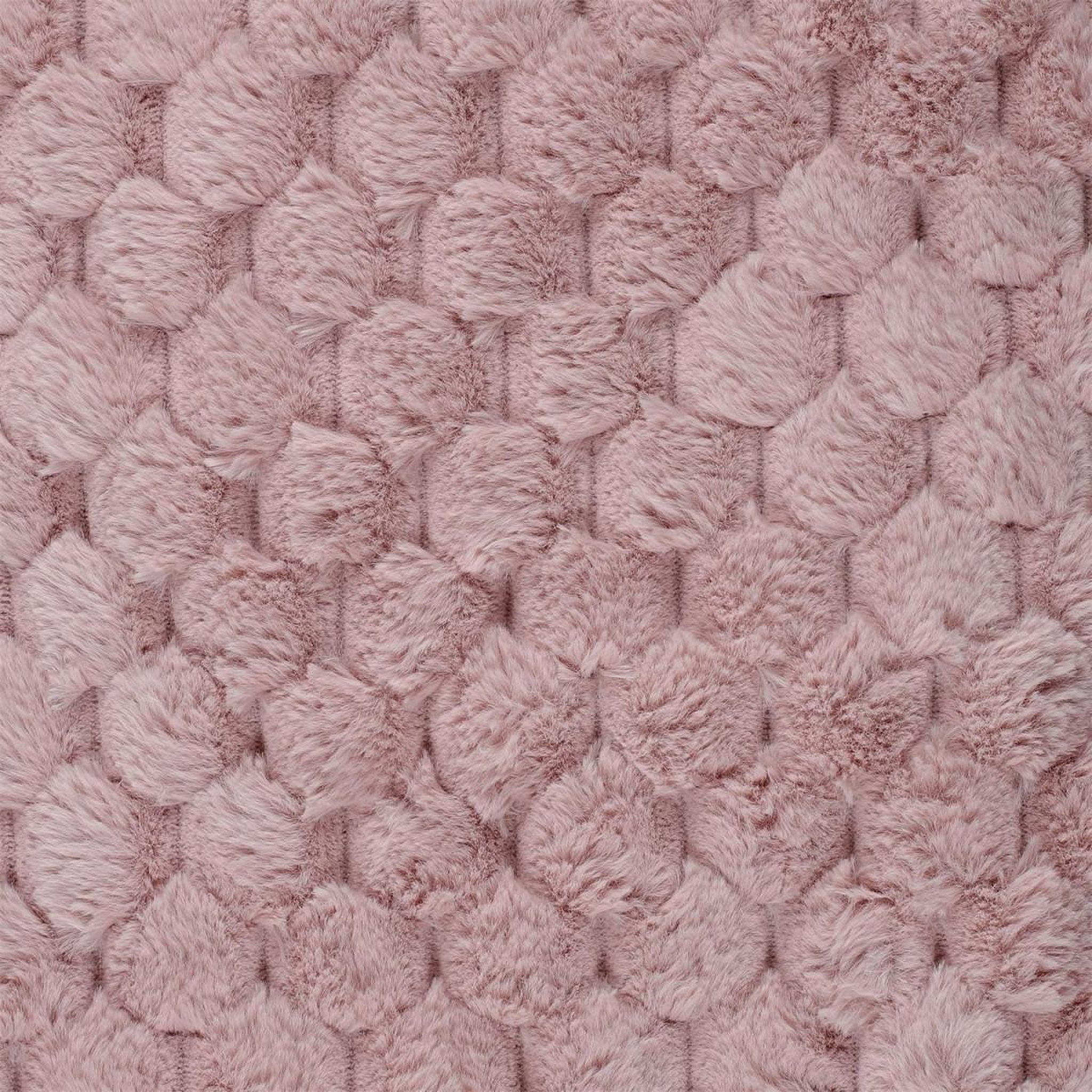 Voir la diapositive 3 : The Home Deco Factory Plaid imitation fourrure uni  opulence  120x150cm rose