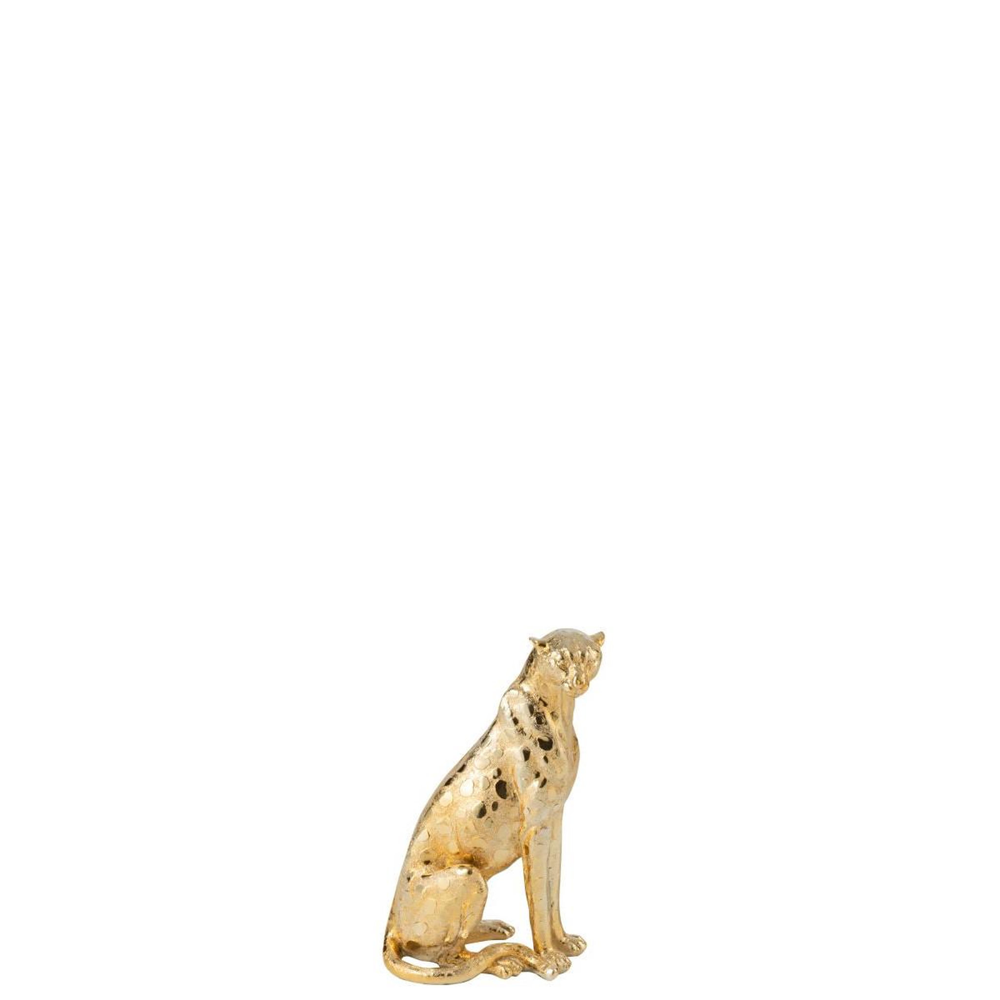 Voir la diapositive 2 : J-LINE Statuette léopard assis  odis  37cm doré