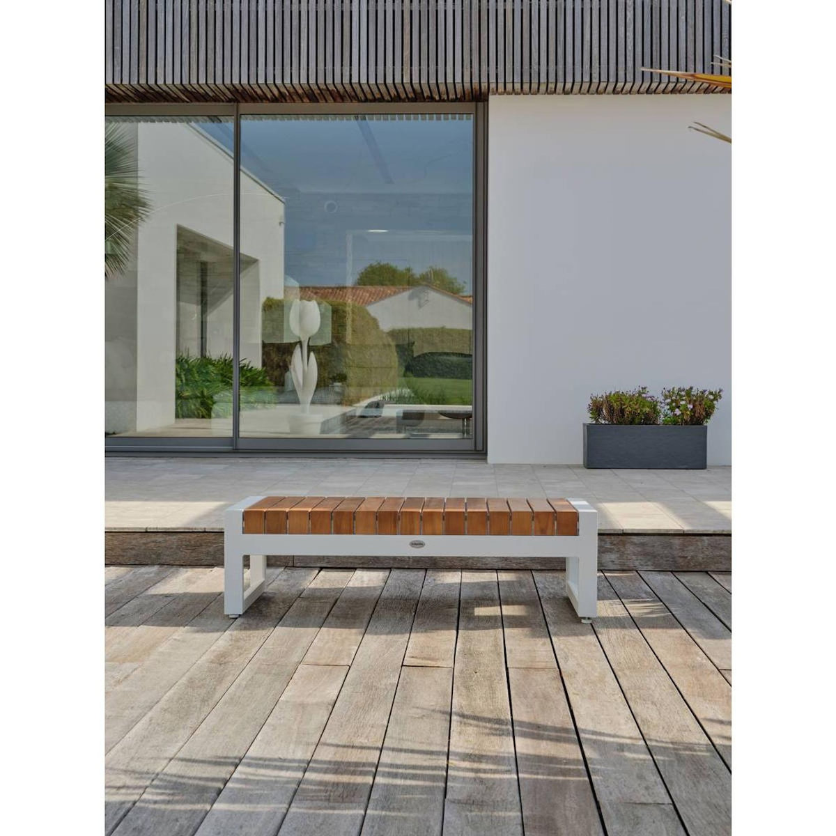 Paris Prix Salon de Jardin d'Angle 6 Places  Valencia  166cm Blanc